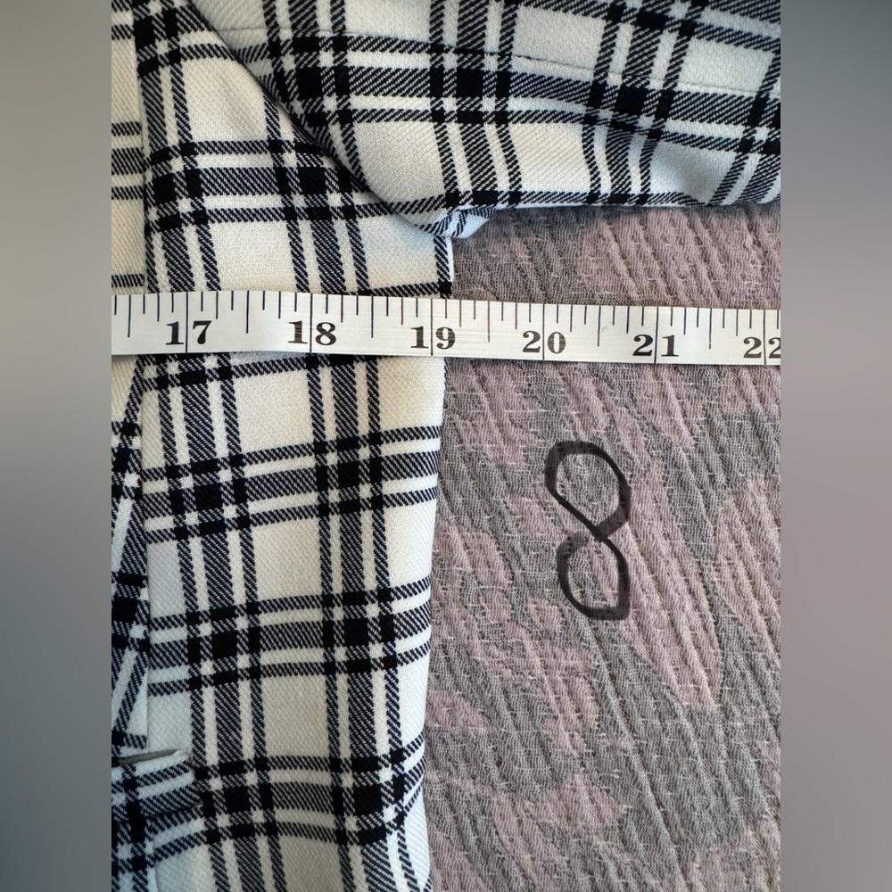 Plaid Women's Jacket - Black and White - Picture 8 of 13